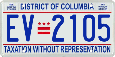 DC license plate EV2105