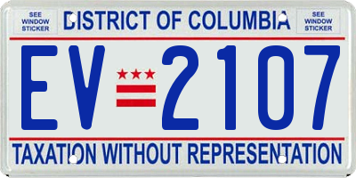 DC license plate EV2107