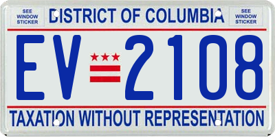 DC license plate EV2108