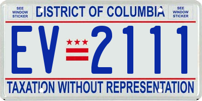 DC license plate EV2111