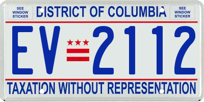DC license plate EV2112