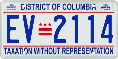 DC license plate EV2114