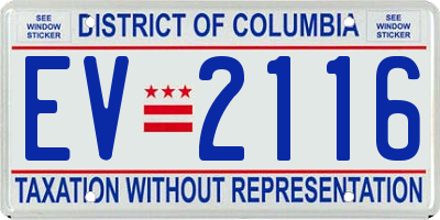 DC license plate EV2116
