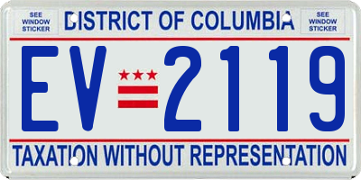 DC license plate EV2119