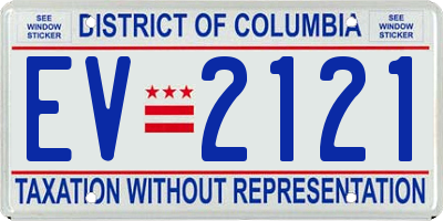 DC license plate EV2121