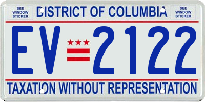 DC license plate EV2122
