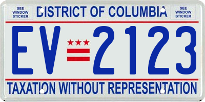 DC license plate EV2123