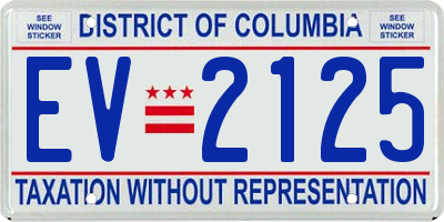 DC license plate EV2125