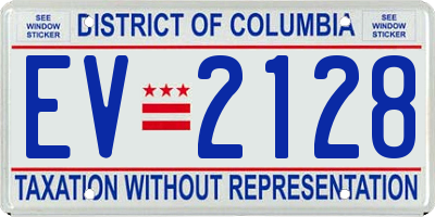 DC license plate EV2128