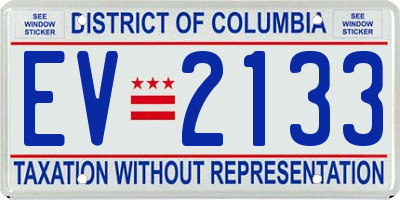 DC license plate EV2133