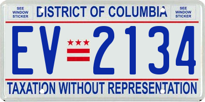 DC license plate EV2134