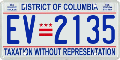 DC license plate EV2135
