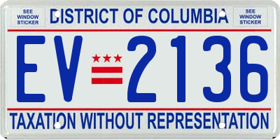 DC license plate EV2136