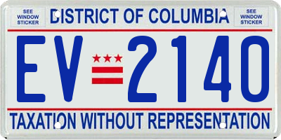 DC license plate EV2140