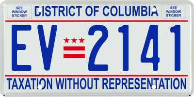 DC license plate EV2141
