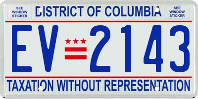 DC license plate EV2143