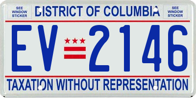 DC license plate EV2146