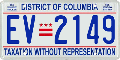 DC license plate EV2149