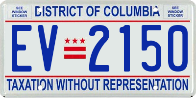DC license plate EV2150