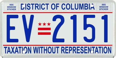 DC license plate EV2151