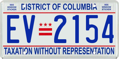 DC license plate EV2154