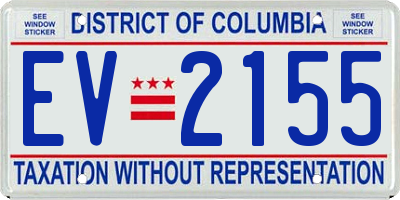 DC license plate EV2155