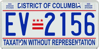 DC license plate EV2156