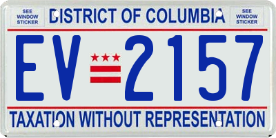 DC license plate EV2157