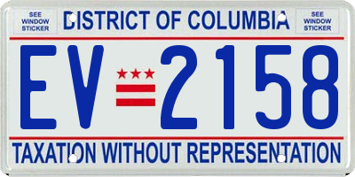 DC license plate EV2158