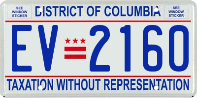 DC license plate EV2160