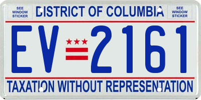 DC license plate EV2161