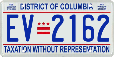 DC license plate EV2162