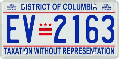DC license plate EV2163
