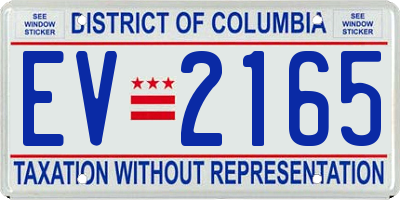 DC license plate EV2165