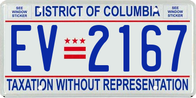 DC license plate EV2167