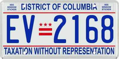 DC license plate EV2168
