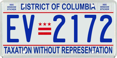 DC license plate EV2172