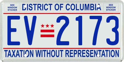 DC license plate EV2173