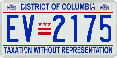 DC license plate EV2175