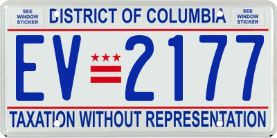 DC license plate EV2177