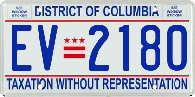 DC license plate EV2180