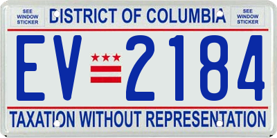 DC license plate EV2184