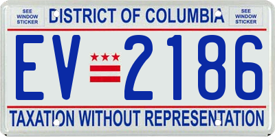 DC license plate EV2186