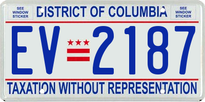DC license plate EV2187