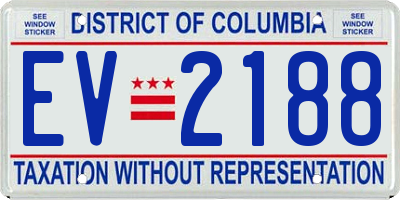 DC license plate EV2188