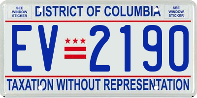 DC license plate EV2190