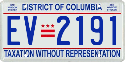 DC license plate EV2191