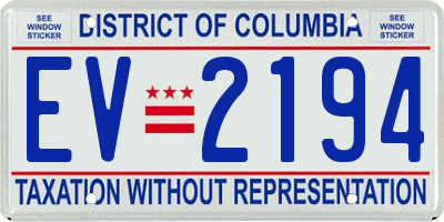 DC license plate EV2194