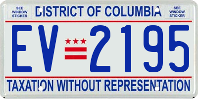 DC license plate EV2195