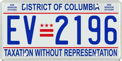 DC license plate EV2196